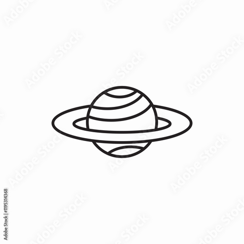 planet saturn universe icon vector sign