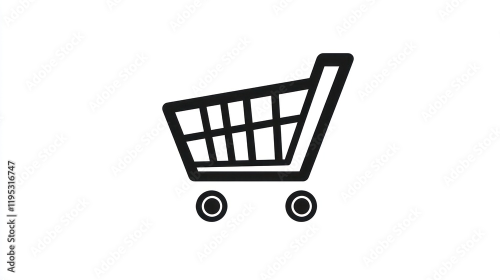 Shopping Cart Icon: A Simple Vector Graphic Representing Online Shopping, E-commerce, Retail, and Consumerism.