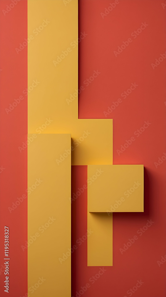 Fototapeta premium red, yellow Minimalist geometric background to use as wallpaper or graphic resource