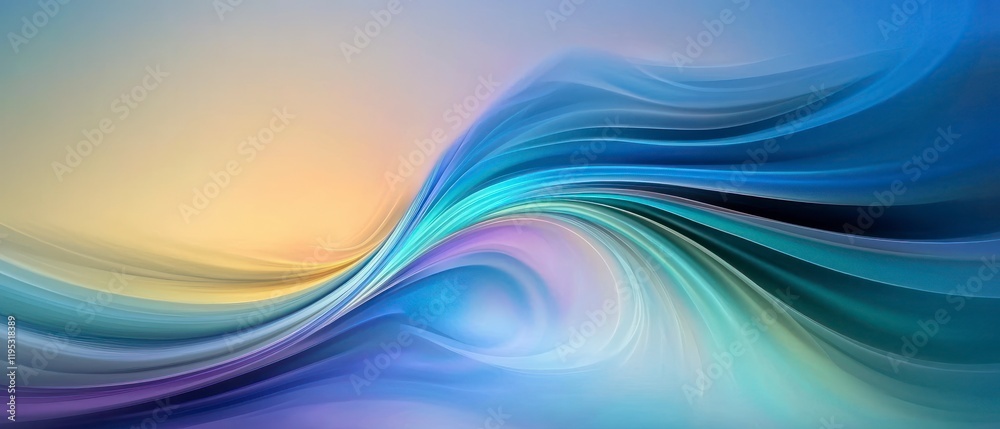 Fototapeta premium Abstract Flowing Wave Background Soft Pastel Blue Purple Teal Swirls