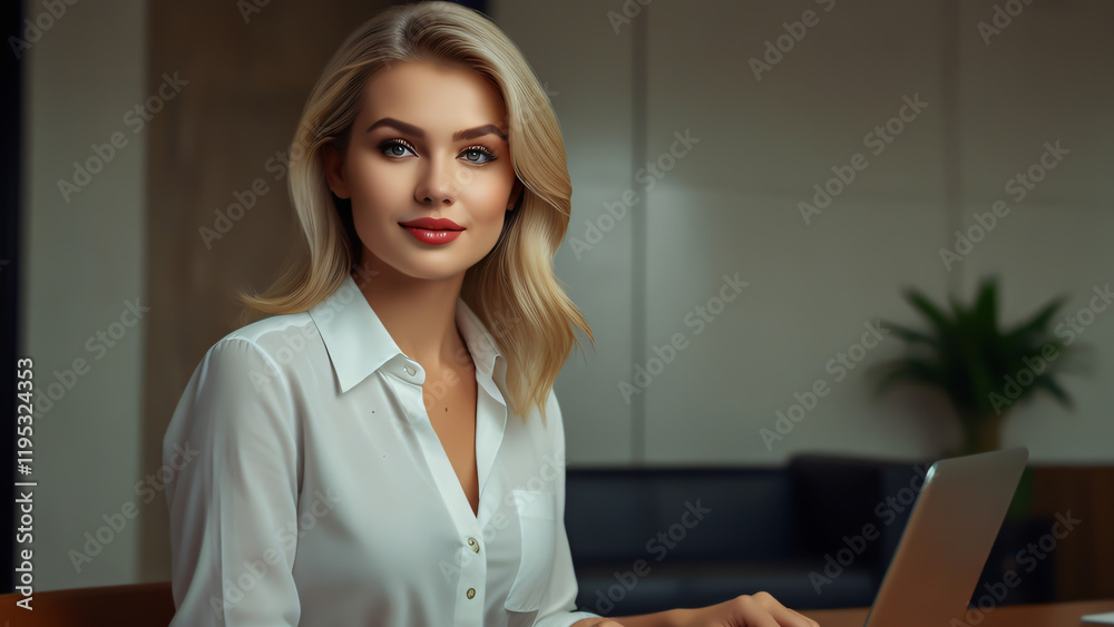 Beautiful Woman in Suit with Professional Posture Beautiful Woman in Suit with Professional Posture
