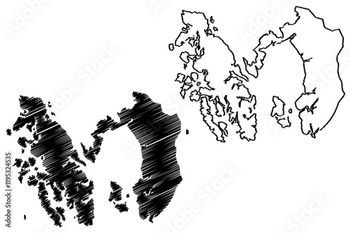 Prince of Wales–Hyder Census Area, Alaska (Boroughs and census areas in Alaska, United States of America,USA, U.S., US) map vector illustration, scribble sketch Prince of Wales–Outer Ketchikan map