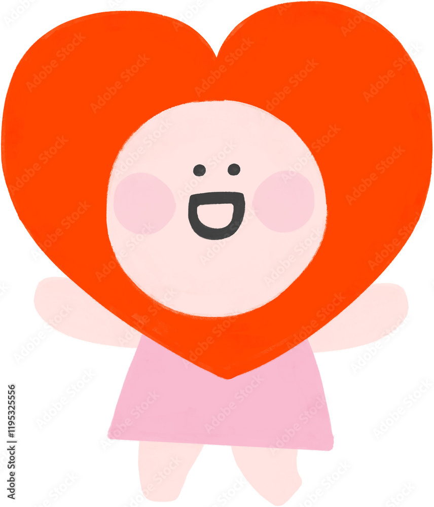 Adorable Heart-Shaped Cartoon Character Adorable Heart-Shaped Cartoon Character