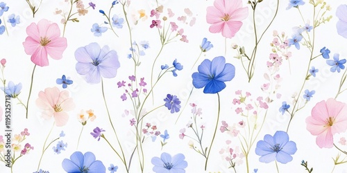 Flowers on White Background