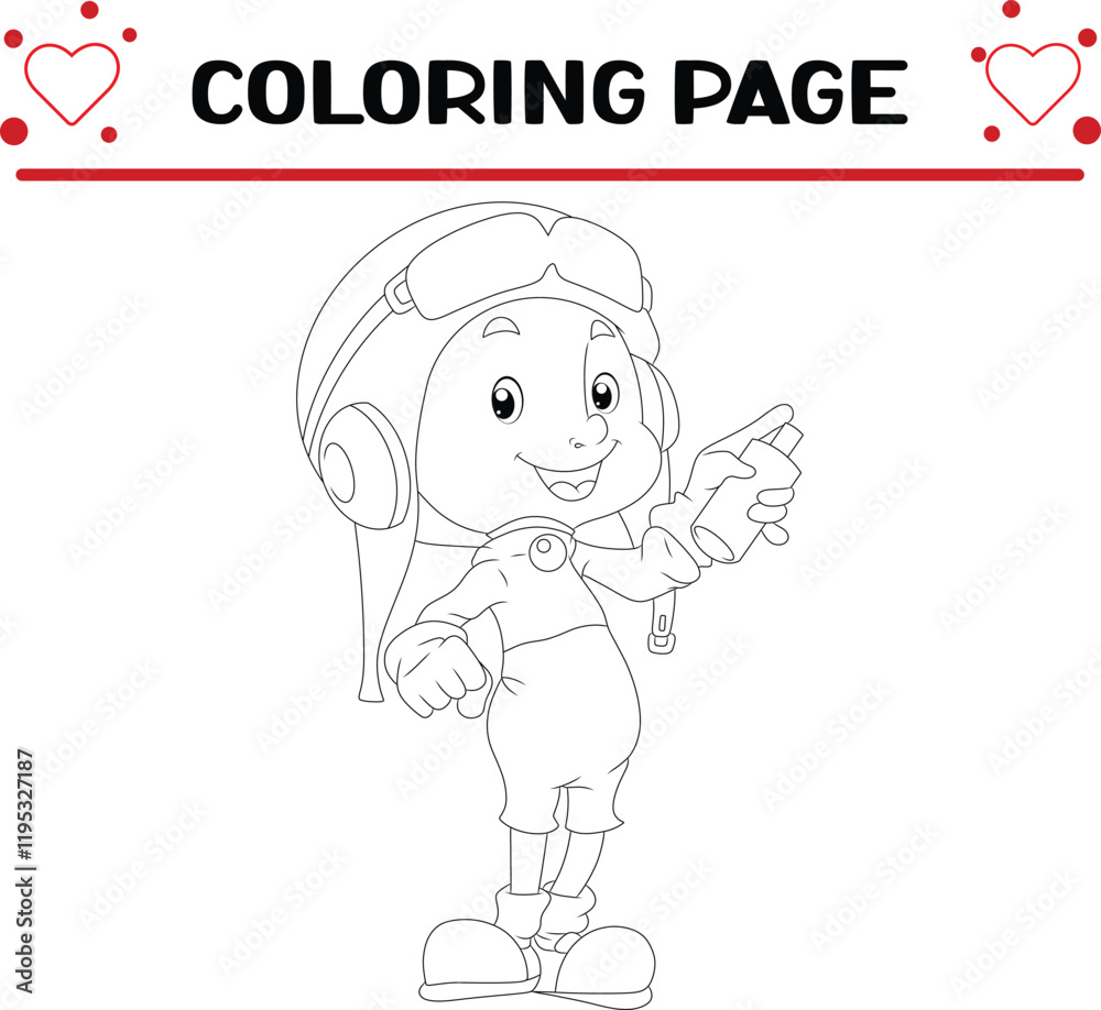 Obraz premium graffiti boy are holding paint spray coloring page for kids