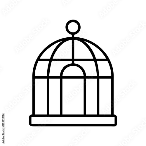 birdcage icon, birdcage line art - simple line art of birdcage, perfect for birdcage logos and icons and themed design 