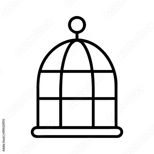 birdcage icon, birdcage line art - simple line art of birdcage, perfect for birdcage logos and icons and themed design 