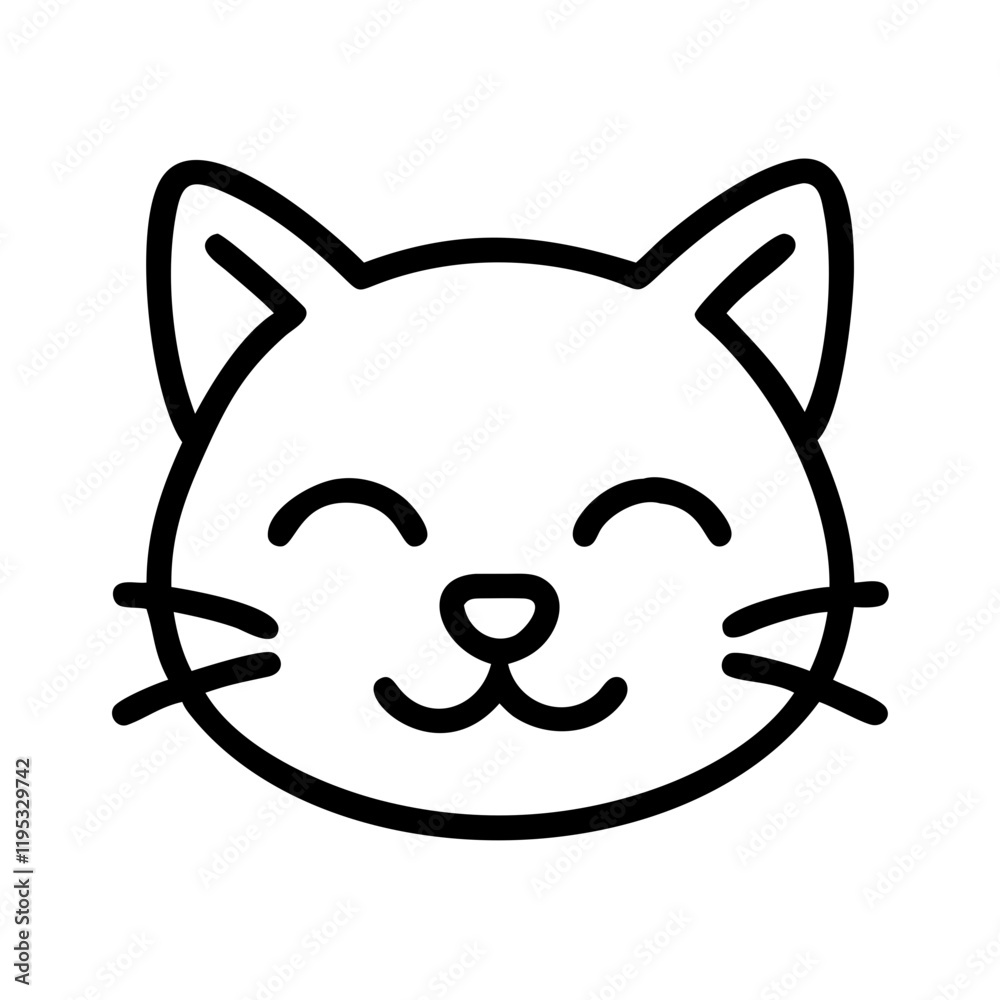 cat purring icon, cat purring line art - simple line art of cat purring, perfect for cat purring logos and icons and themed design cat purring icon, cat purring line art - simple line art of cat purring, perfect for cat purring logos and icons and themed design