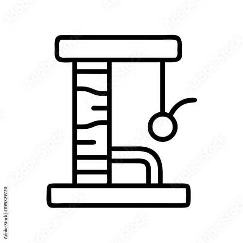cat scratching post icon, cat scratching post line art - simple line art of cat scratching post, perfect for cat scratching post logos and icons and themed design 
