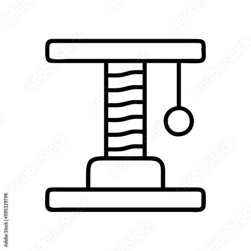 cat scratching post icon, cat scratching post line art - simple line art of cat scratching post, perfect for cat scratching post logos and icons and themed design 