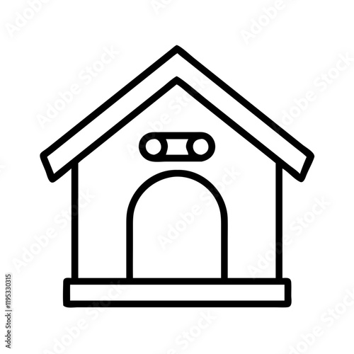 dog house icon, dog house line art - simple line art of dog house, perfect for dog house logos and icons and themed design  photo