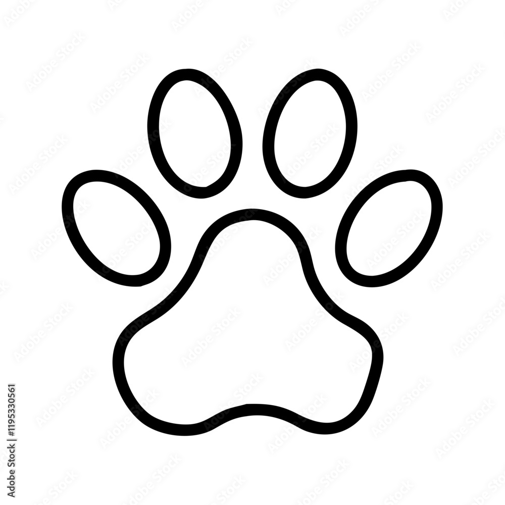 dog paw print icon, dog paw print line art - simple line art of dog paw print, perfect for dog paw print logos and icons and themed design dog paw print icon, dog paw print line art - simple line art of dog paw print, perfect for dog paw print logos and icons and themed design