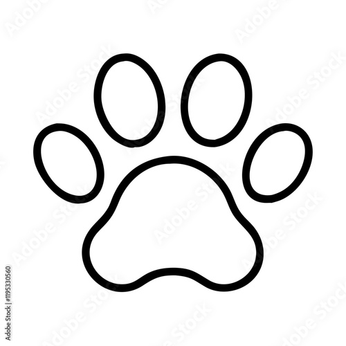 dog paw print icon, dog paw print line art - simple line art of dog paw print, perfect for dog paw print logos and icons and themed design  photo