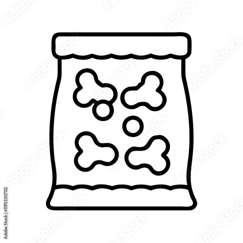 dog treat bag icon, dog treat bag line art - simple line art of dog treat bag, perfect for dog treat bag logos and icons and themed design  photo