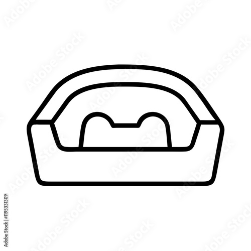 pet bed icon, pet bed line art - simple line art of pet bed, perfect for pet bed logos and icons and themed design  photo