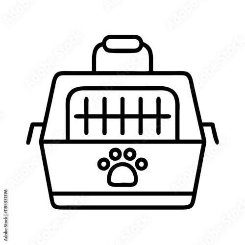 pet carrier icon, pet carrier line art - simple line art of pet carrier, perfect for pet carrier logos and icons and themed design  photo