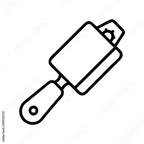 pet hair lint roller icon, pet hair lint roller line art - simple line art of pet hair lint roller, perfect for pet hair lint roller logos and icons and themed design 
