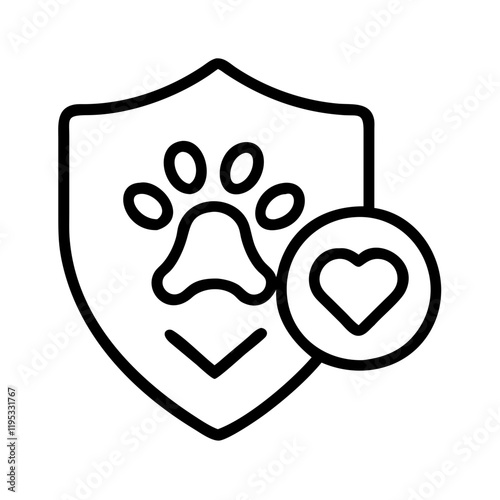 pet insurance icon, pet insurance line art - simple line art of pet insurance, perfect for pet insurance logos and icons and themed design 