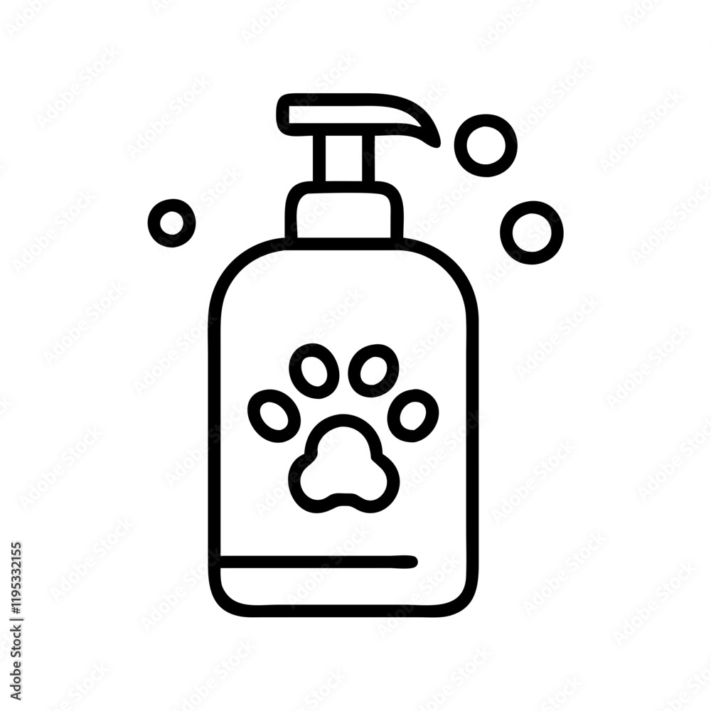 Fototapeta premium pet shampoo icon, pet shampoo line art - simple line art of pet shampoo, perfect for pet shampoo logos and icons and themed design