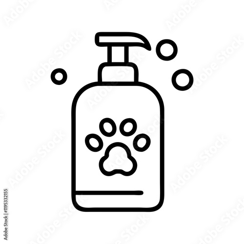 pet shampoo icon, pet shampoo line art - simple line art of pet shampoo, perfect for pet shampoo logos and icons and themed design 