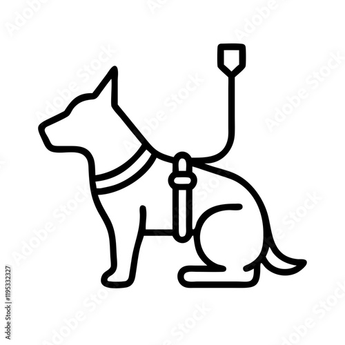 pet training harness icon, pet training harness line art - simple line art of pet training harness, perfect for pet training harness logos and icons and themed design  photo