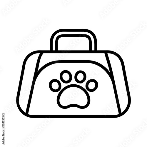 pet travel bag icon, pet travel bag line art - simple line art of pet travel bag, perfect for pet travel bag logos and icons and themed design 