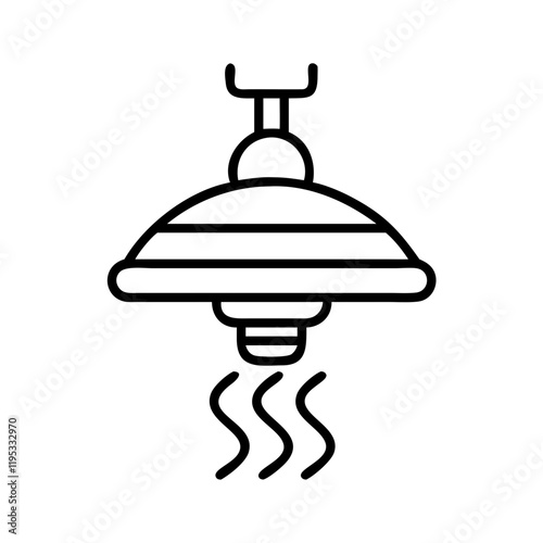 reptile heat lamp icon, reptile heat lamp line art - simple line art of reptile heat lamp, perfect for reptile heat lamp logos and icons and themed design  photo