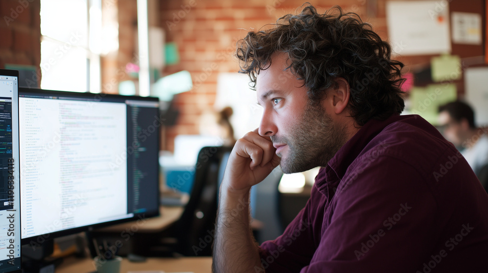 Focused Professional Working in Modern Office Environment Focused Professional Working in Modern Office Environment