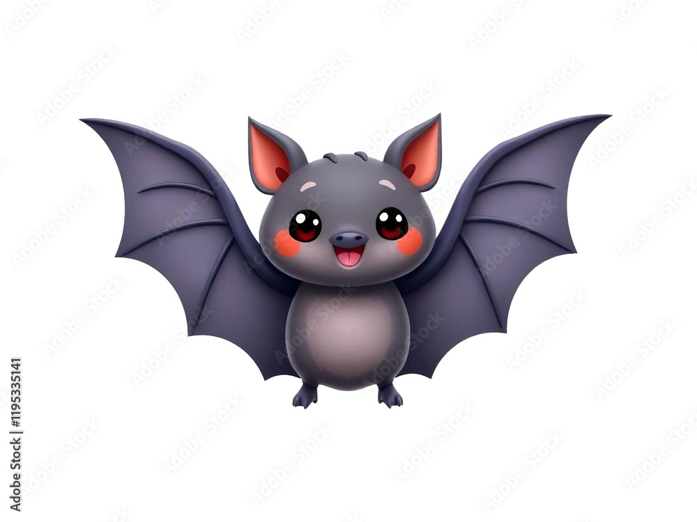 Cute baby bat cartoon 3d rendering illustration Cute baby bat cartoon 3d rendering illustration