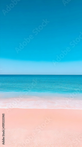 Pink Beach Summer Ocean Background Illustration