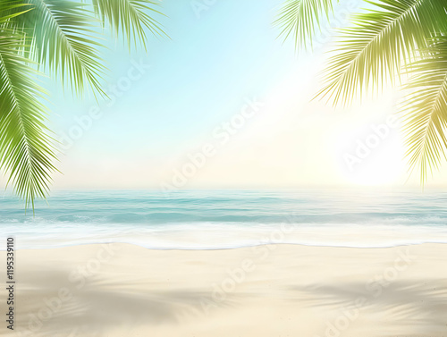 Tropical Beach Background Illustration