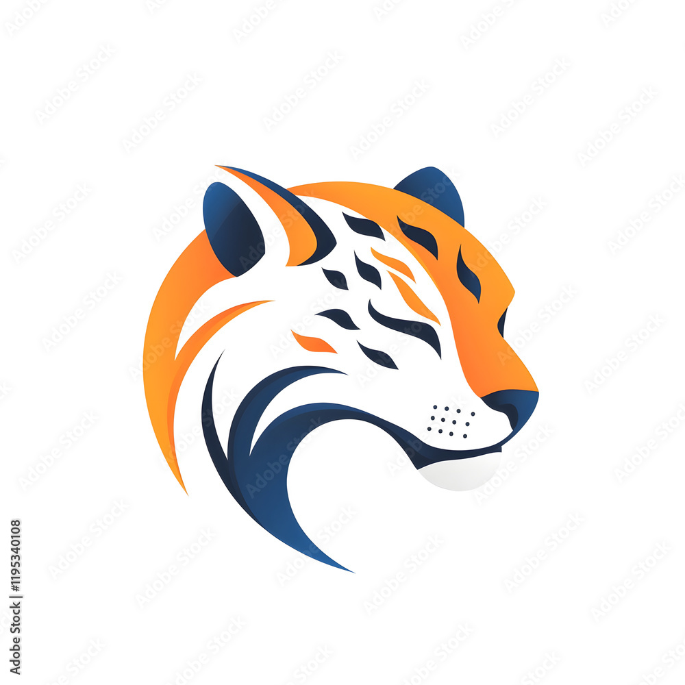 Obraz premium Simple leopard head illustration. Leopard head badge emblem logo icon isolated on white