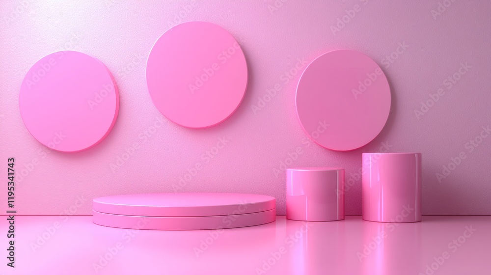 Minimalist Pink Podium: A sleek and stylish minimalist pink podium, a platform for product presentation or branding, with soft lighting and geometric shapes. The image is simple, clean, and elegant. Minimalist Pink Podium: A sleek and stylish minimalist pink podium, a platform for product presentation or branding, with soft lighting and geometric shapes. The image is simple, clean, and elegant.