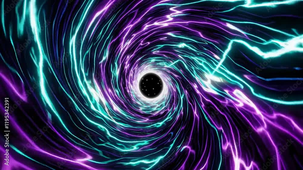 Massive black hole pulling light and energy into dark event horizon, surrounded by swirling purple and turquoise nebula clouds revealing cosmic gravitational dynamics Massive black hole pulling light and energy into dark event horizon, surrounded by swirling purple and turquoise nebula clouds revealing cosmic gravitational dynamics