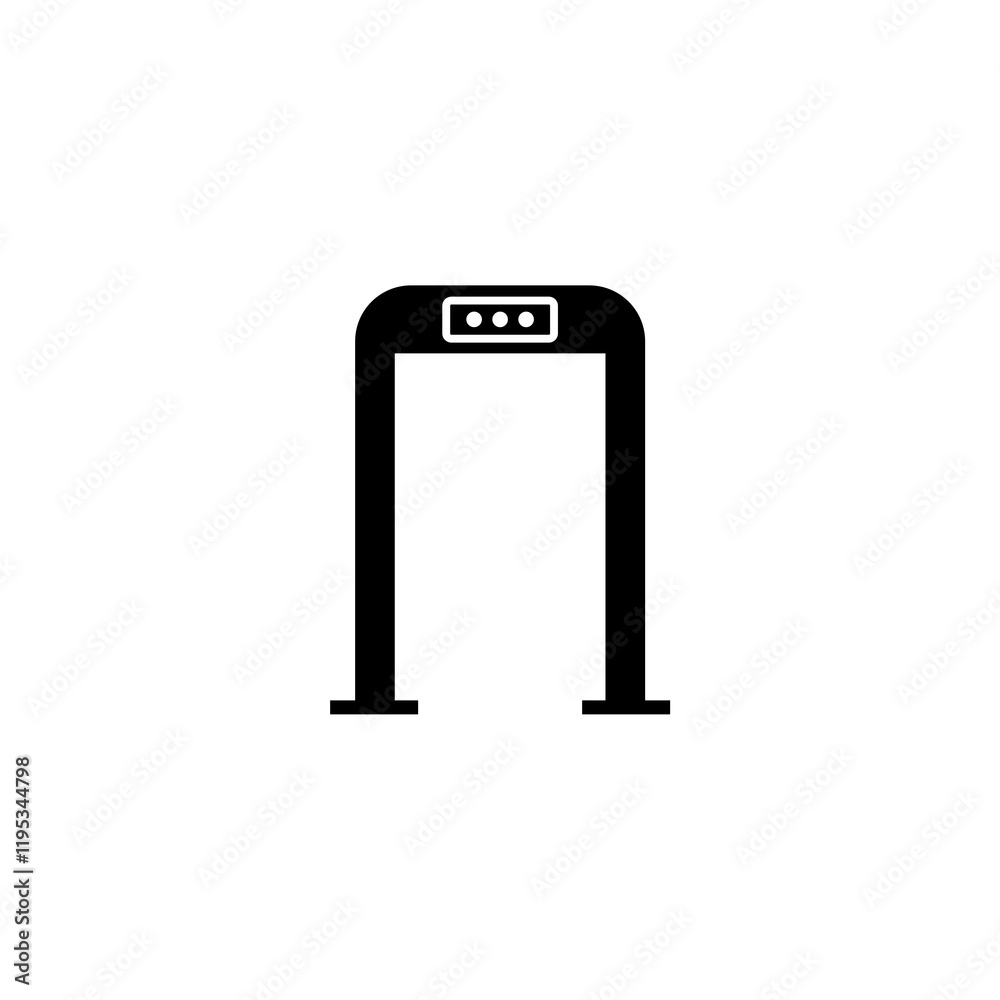 Black detector metal-detector icon isolated on white background. Black detector metal-detector icon isolated on white background.