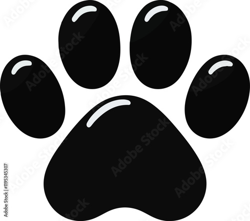 Cat paw vector silhouette