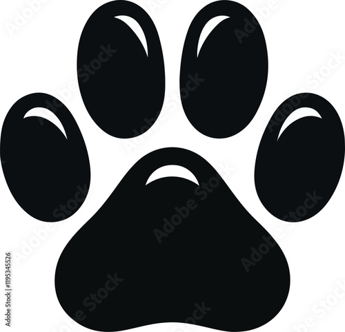 Cat paw vector silhouette