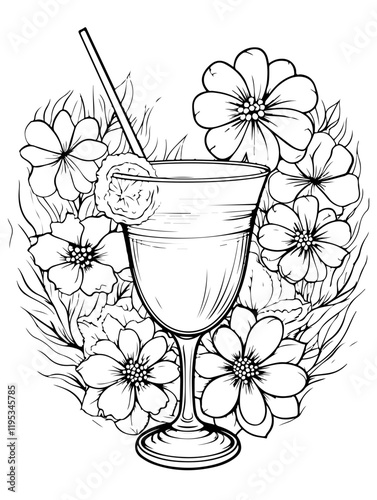 Coloring Page - vectorized - From the Love, Vacation, Fun and Drinks - Package