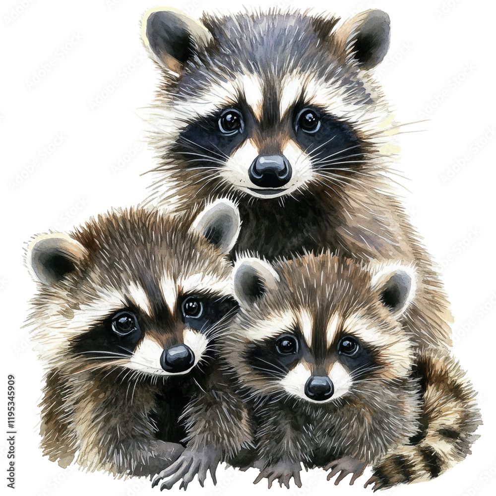 Fototapeta premium Cute Raccoon Clipart Vector Illustration