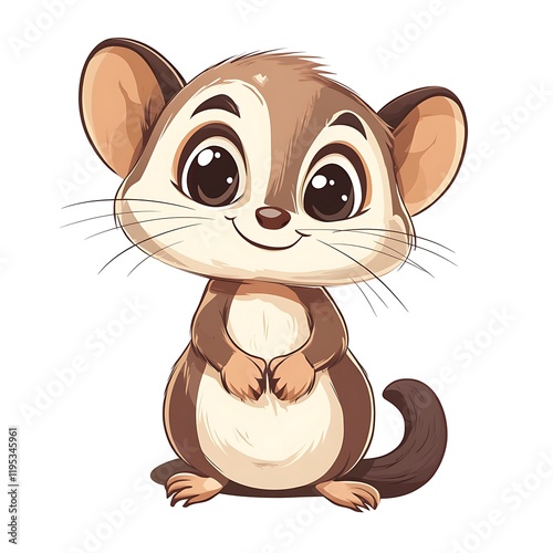 Cute Bushbaby Cartoon Illustration
