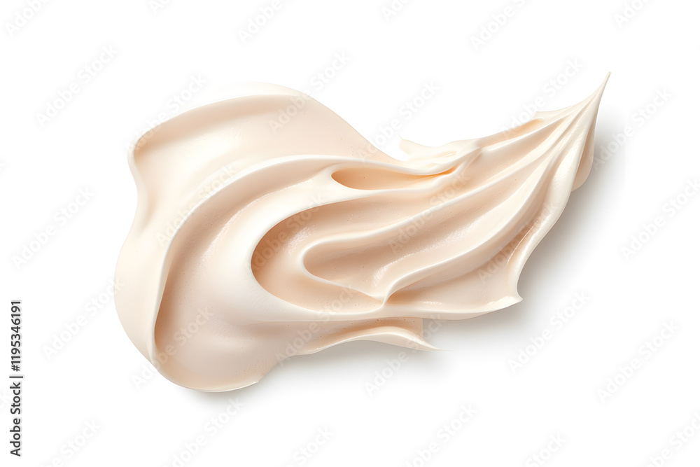 3d realistic whipped white cream or meringue isolated on white background. Meringue swirls, realistic bakery mousse