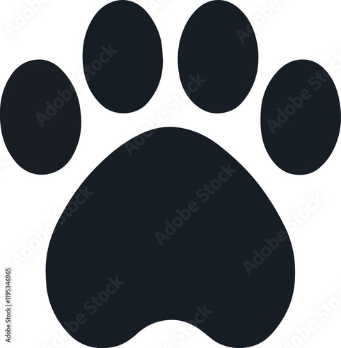 Cat paw vector silhouette