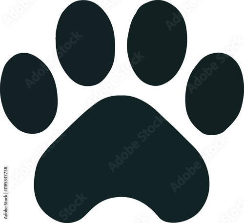 Cat paw vector silhouette