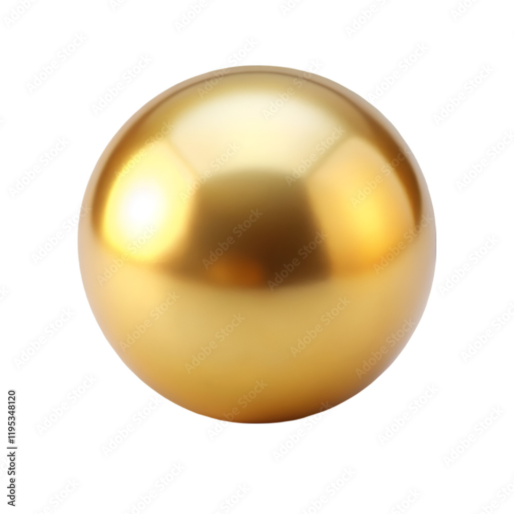 Obraz premium Golden ball isolated on transparent background