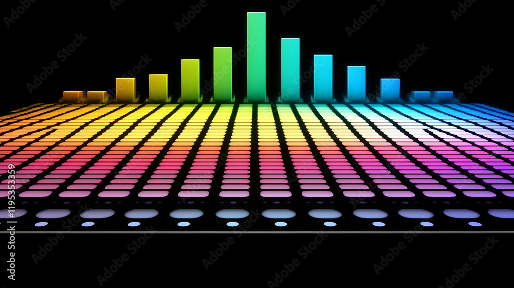 Rainbow Equalizer 3D Illustration Rainbow Equalizer 3D Illustration