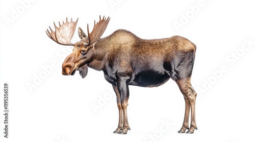 Wallpaper Mural A majestic moose stands tall, showcasing its impressive antlers and sturdy build. This image captures the beauty of wildlife in a natural setting. Torontodigital.ca