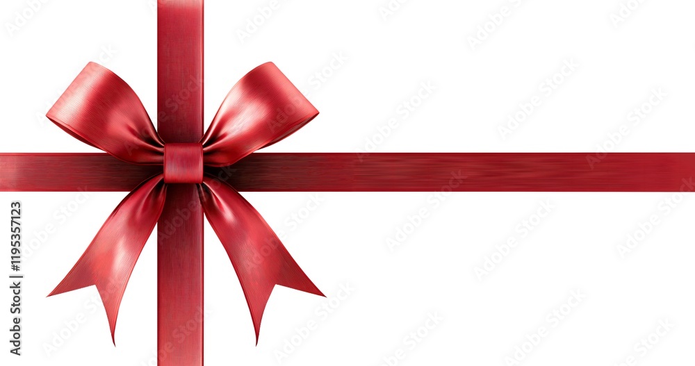 A graphic illustration of a red ribbon and bow on a light background, commonly used for gift wrapping and decoration.