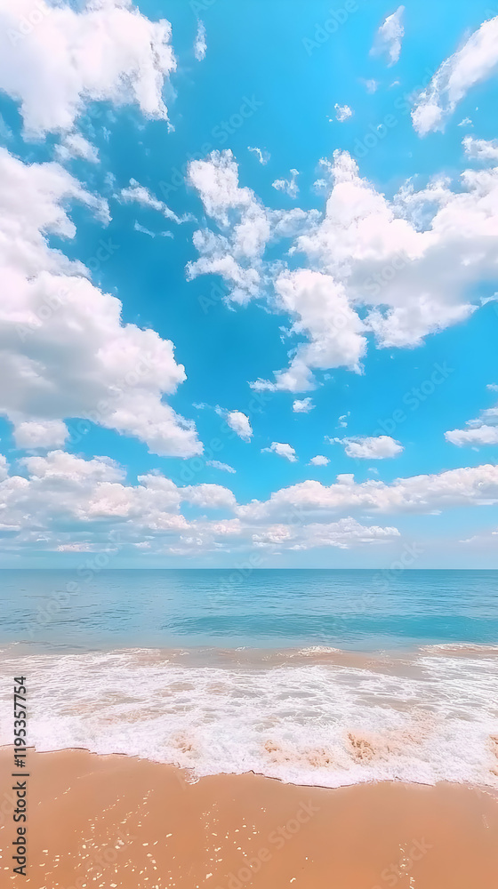 Seascape Illustration: Tranquil Beach Scene Seascape Illustration: Tranquil Beach Scene