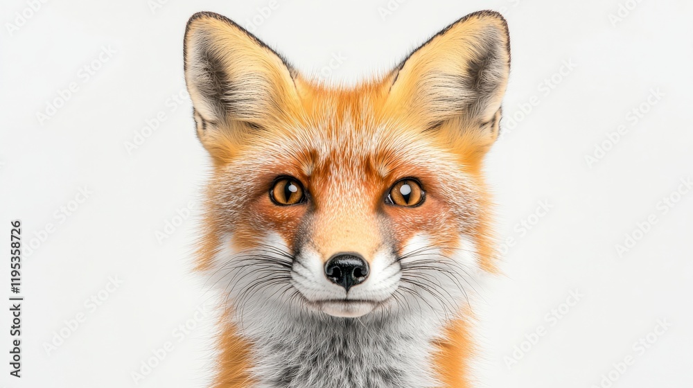Fototapeta premium A stunning portrait of a red fox showcasing its vibrant fur and expressive features, capturing the essence of wildlife in a striking detail.
