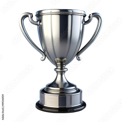 Silver trophy isolated on transparent background